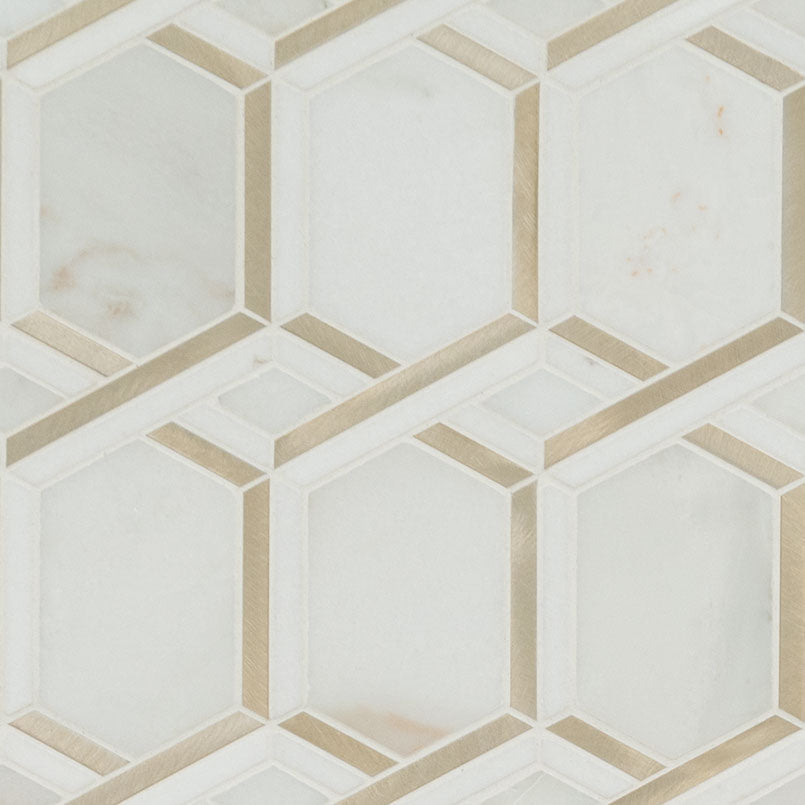 MSI Luxor Royal Link Gold Pattern Tile — Geometric Pattern Tile in gold tonality