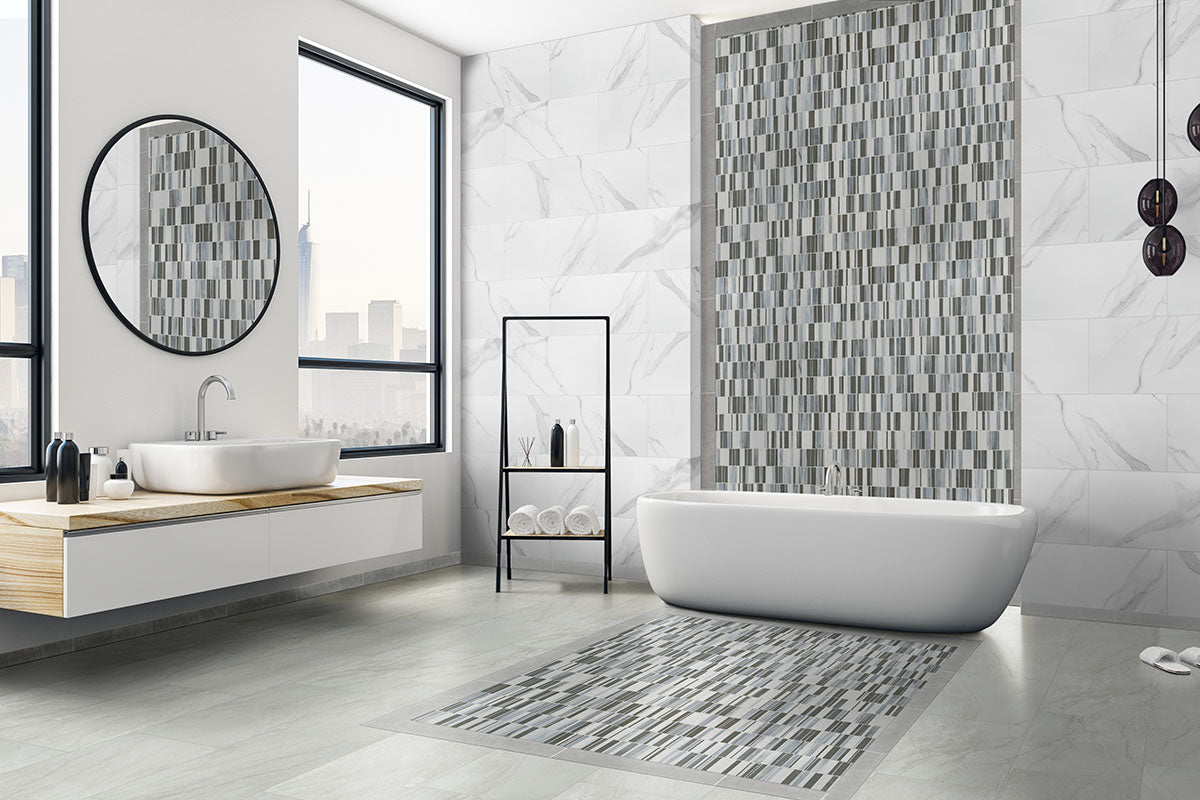 MSI Oxide Magnetite — surface detail in natural tonality through-bodied porcelain for full-room install