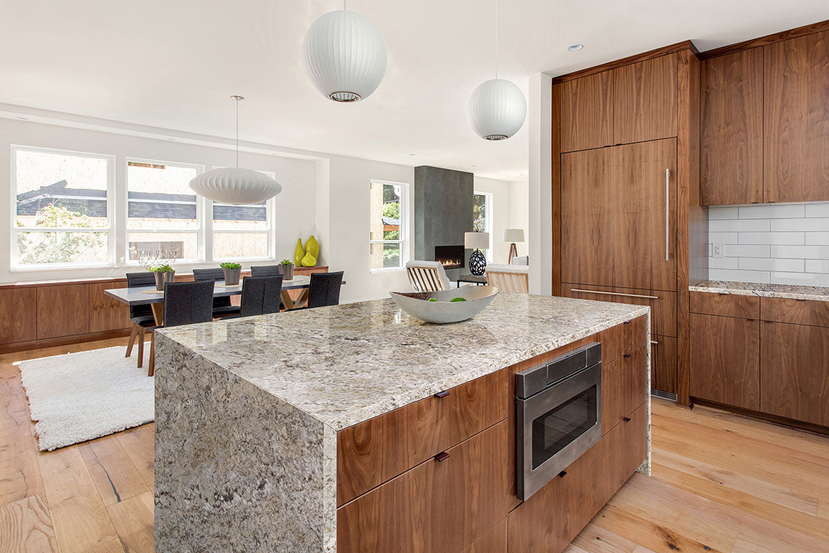 MSI Makalu Bay — surface detail in natural tonality quarried slab for kitchen and counter install