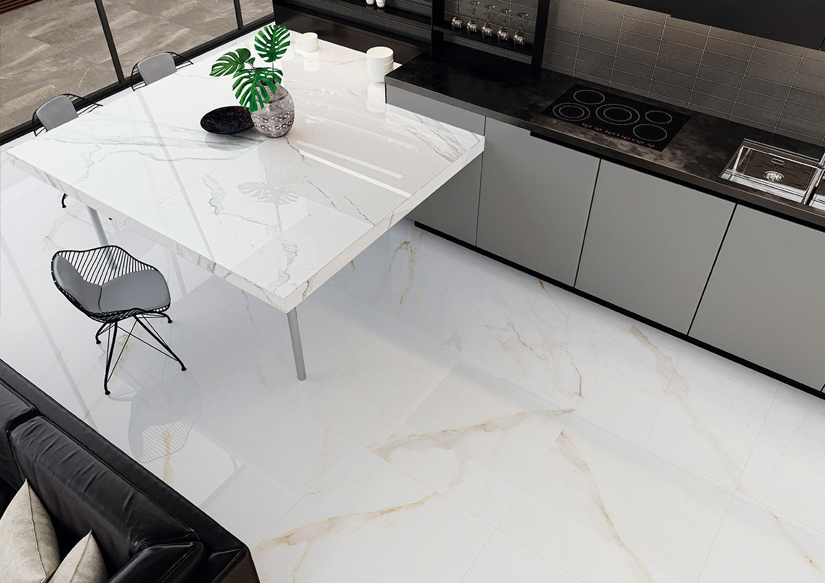 MSI Monza Marbello — surface detail in natural tonality through-bodied porcelain for full-room install