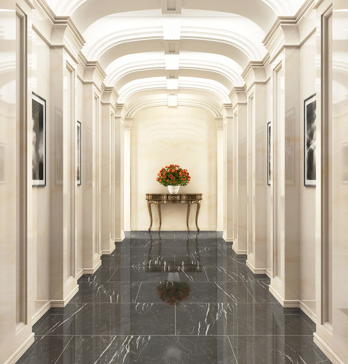 MSI Regallo Marquina Noir — surface detail in natural tonality