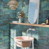 MSI Marza Aqua Subway Tile — surface detail in aqua tonality
