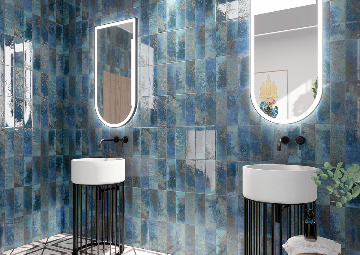 MSI Marza Cobalt Subway Tile — surface detail in natural tonality