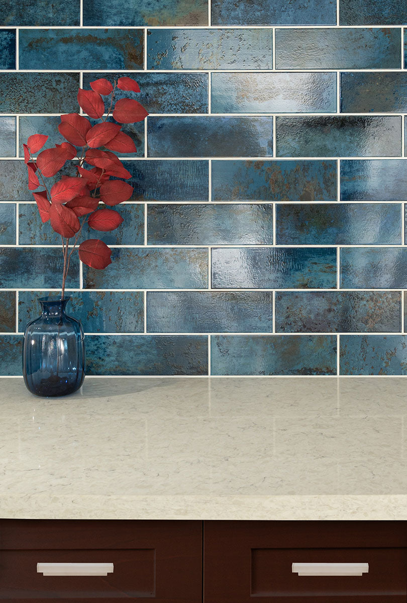 MSI Marza Cobalt Subway Tile — surface detail in natural tonality