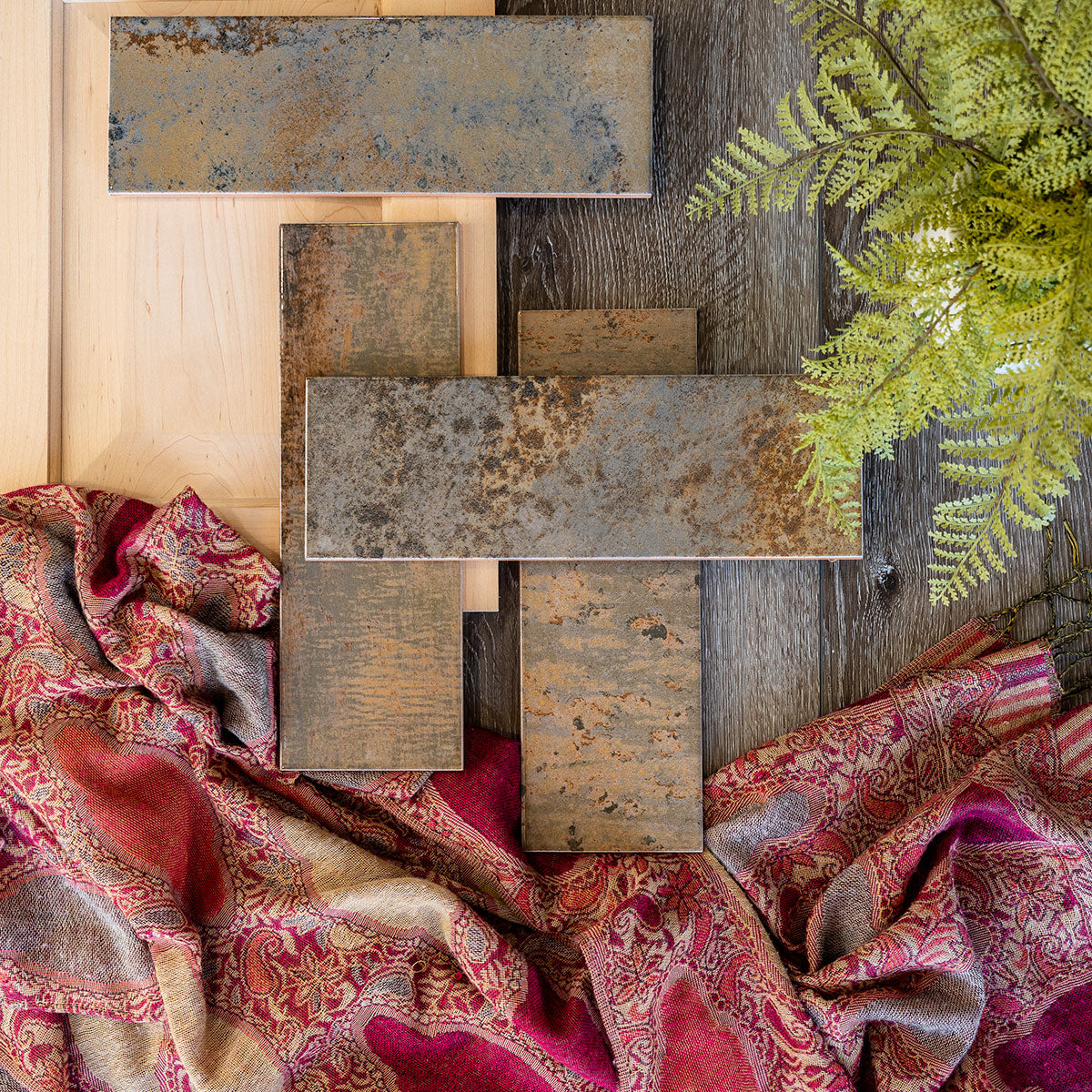 MSI Marza Rust Subway Tile — surface detail in rust tonality