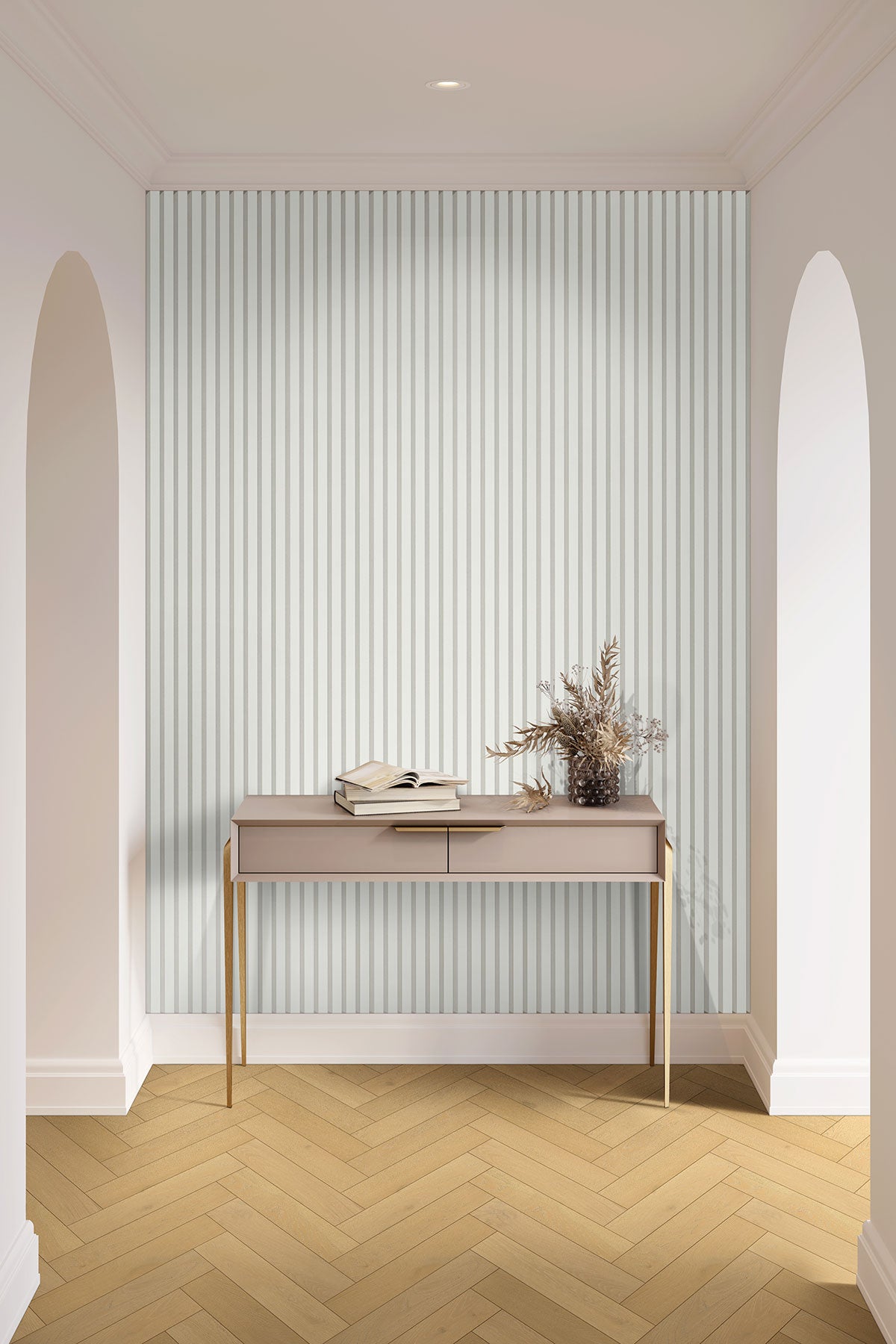 MSI Mccarran Herringbone Whitlock Engineered Hardwood Flooring — surface detail in natural tonality