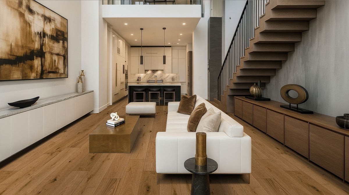 MSI Mccarran Leander Oak Engineered Hardwood Flooring — surface detail in natural tonality