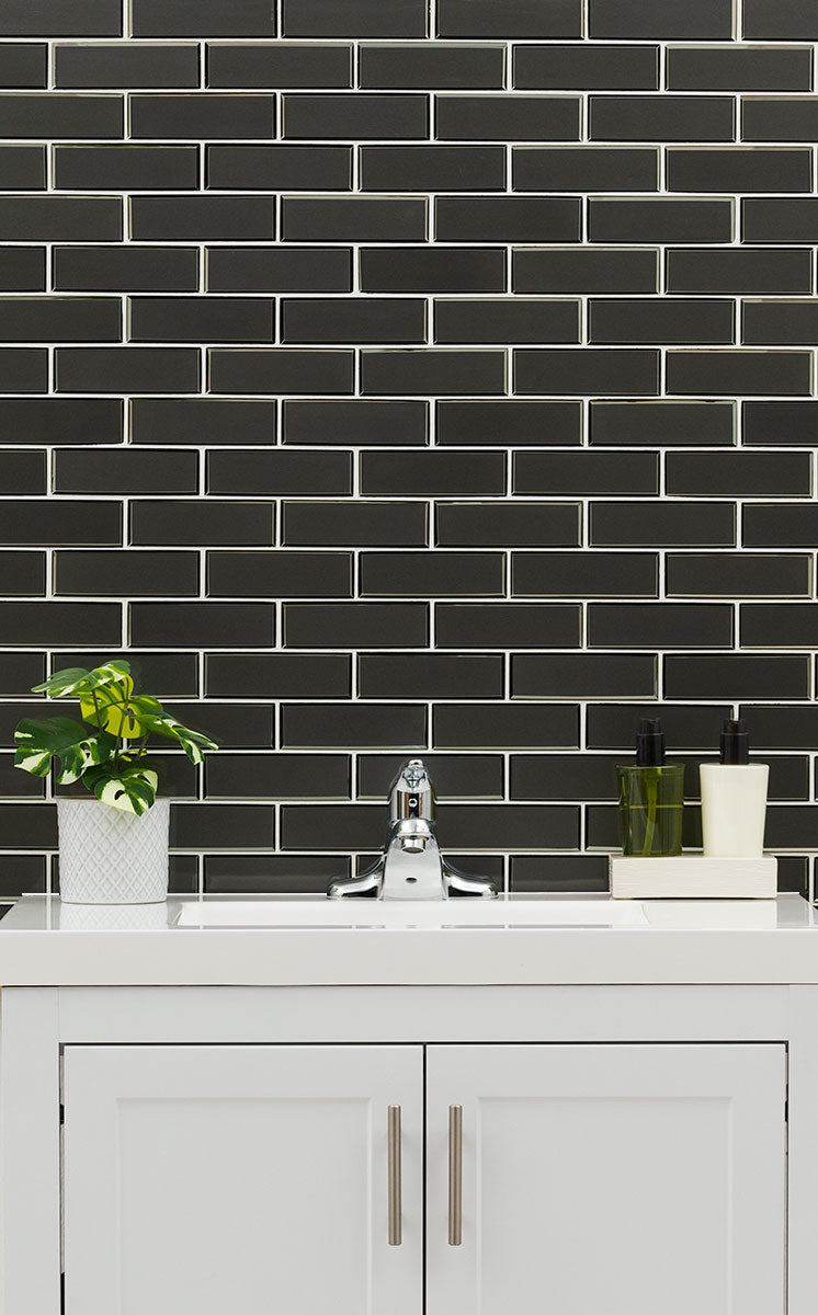 MSI Metallic Gray Bevel Subway Tile — surface detail in gray tonality