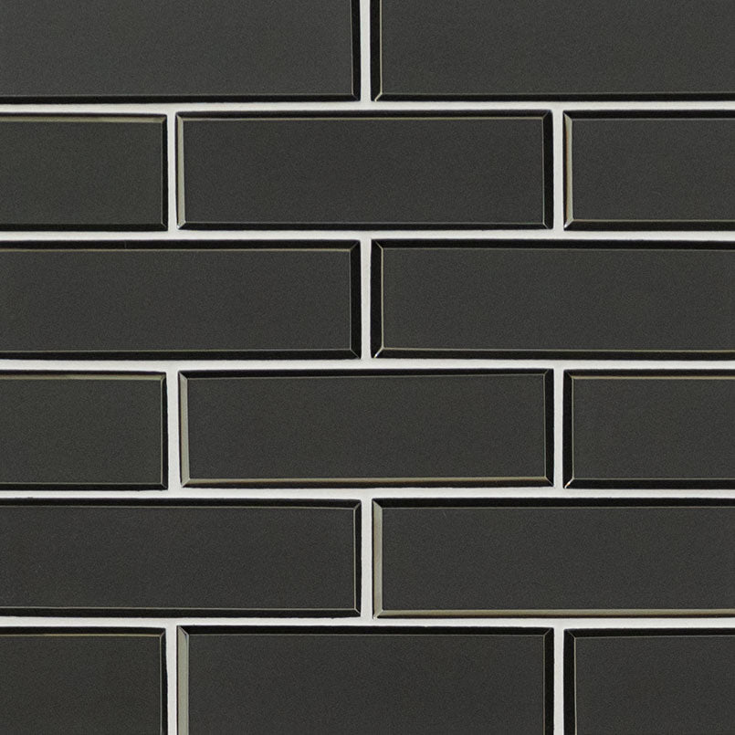 MSI Metallic Gray Bevel Subway Tile — Glass Mosaic Tile in gray tonality
