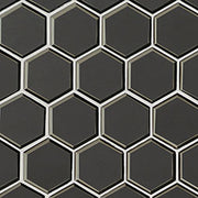 Metallic Gray Beveled 3" Hexagon Mosaic Tile