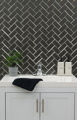MSI Metallic Gray Bevel Herringbone 8mm