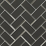 Metallic Gray Bevel Herringbone 8mm