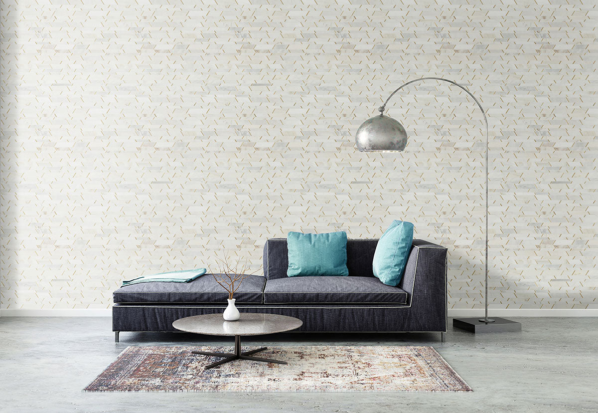 MSI Luxor Metro Gold Pattern Tile — surface detail in gold tonality