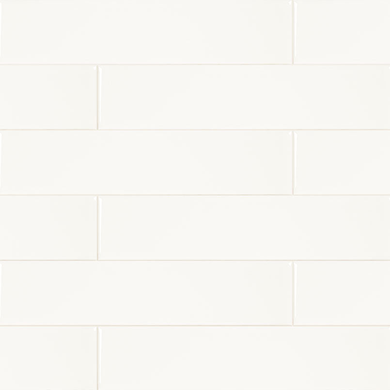 MSI Metro White 2x8 Glossy — Porcelain Wall Tile in white tonality