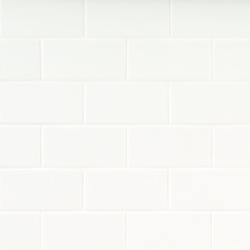 MSI Metro White 3x6 Glossy — Porcelain Wall Tile in white tonality