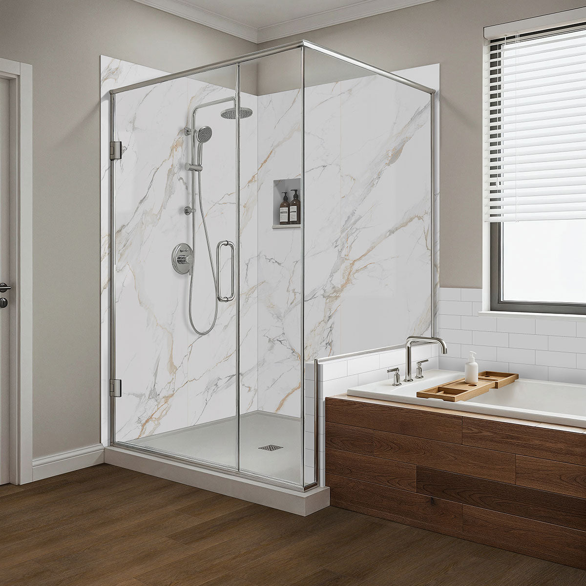 MSI Praia White — surface detail in white tonality through-bodied porcelain for full-room install