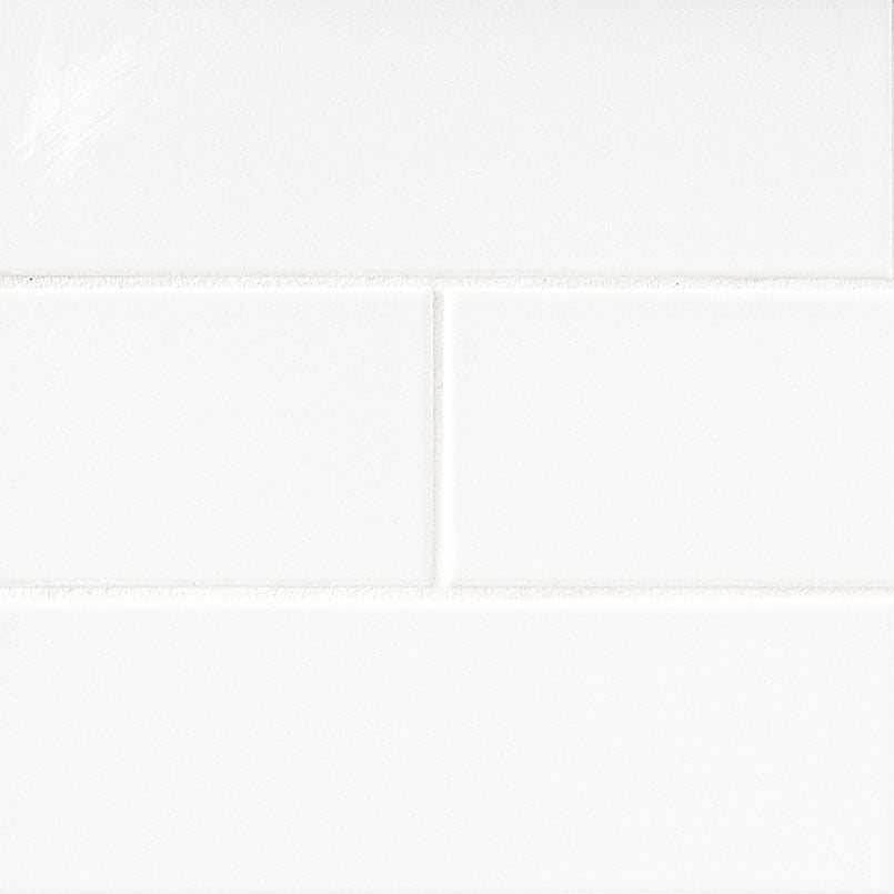 MSI Metro White 4x16 Glossy — Porcelain Wall Tile in white tonality