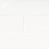 MSI Metro White 4x16 Glossy — Porcelain Wall Tile in white tonality