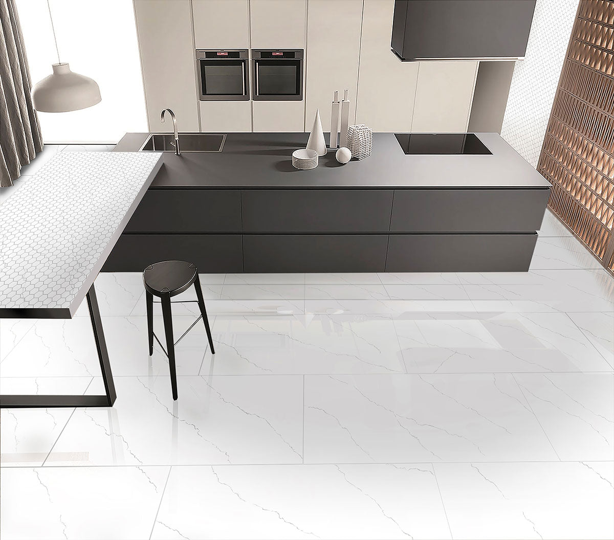 MSI Miraggio Gray — surface detail in gray tonality through-bodied porcelain for full-room install
