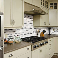 MSI Moderno Blanco Glass & Metal Tile — surface detail in natural tonality