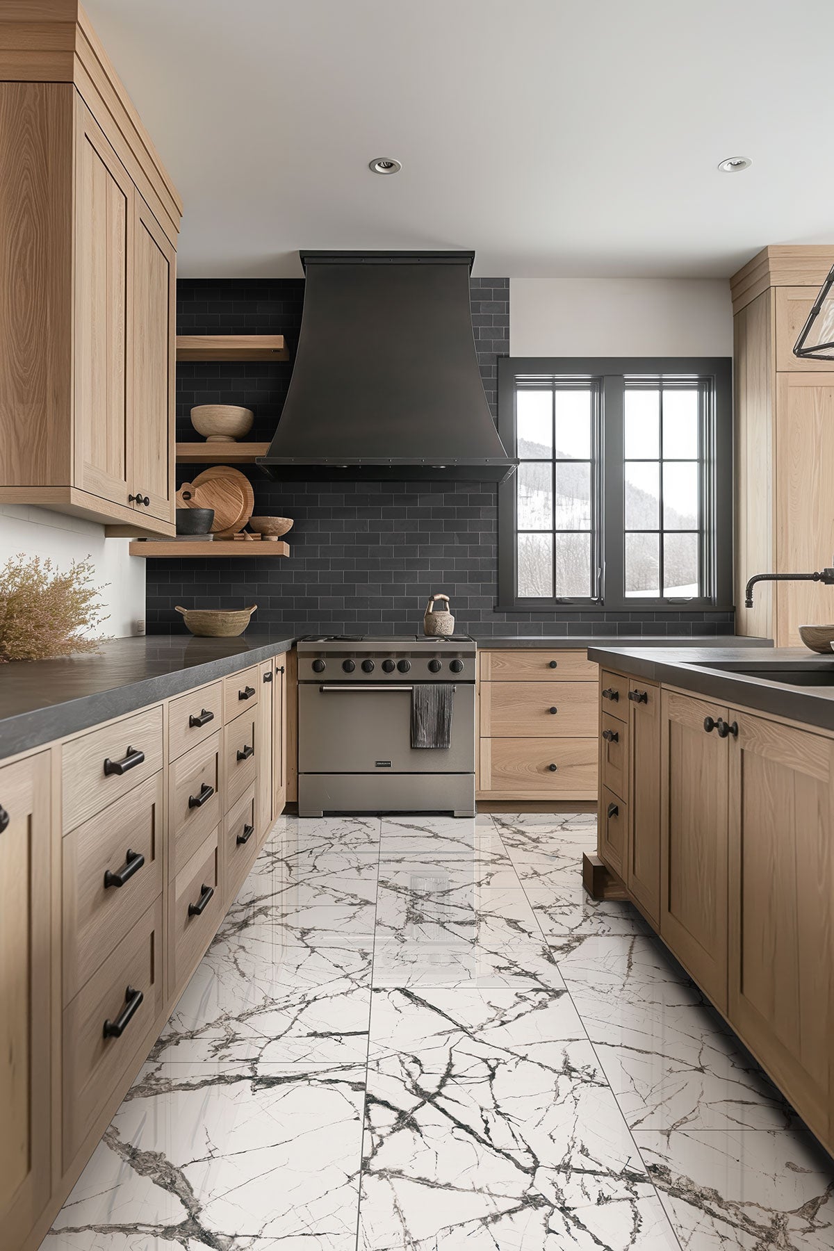 MSI Montauk Black Subway Tile 3x6 — surface detail in black tonality