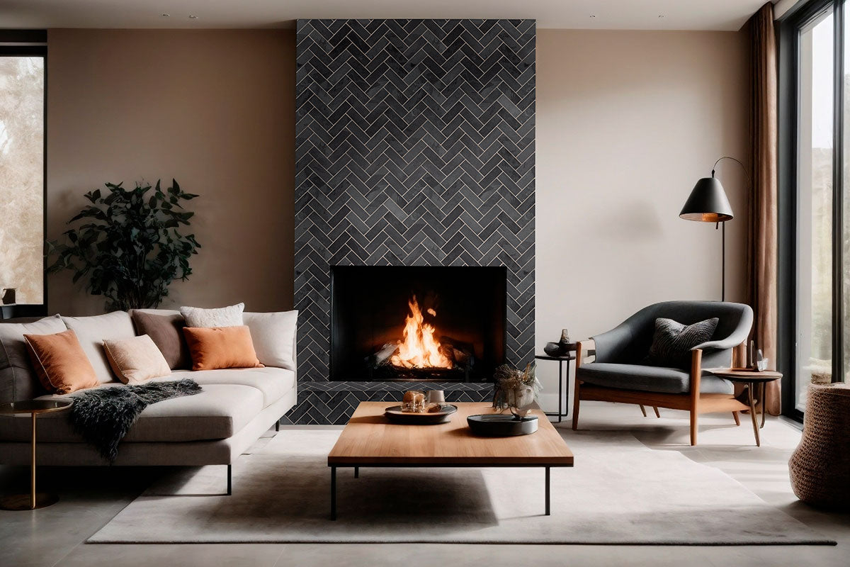 MSI Montauk Black Subway Tile 4x12 — surface detail in black tonality