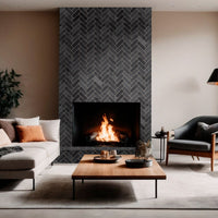MSI Montauk Black Subway Tile 4x12 — surface detail in black tonality