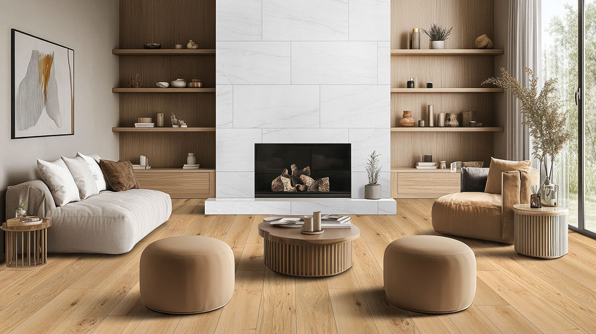 MSI Mccarran Montevideo Oak Engineered Hardwood Flooring — surface detail in natural tonality