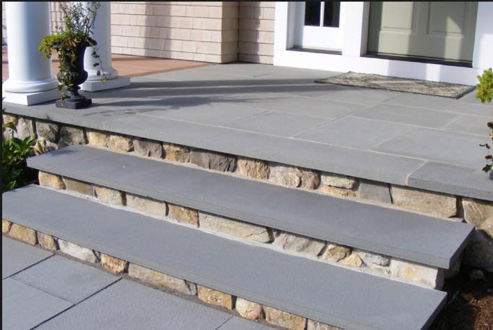 MSI Mountain Blue Sandstone Stair Tread — surface detail in blue tonality