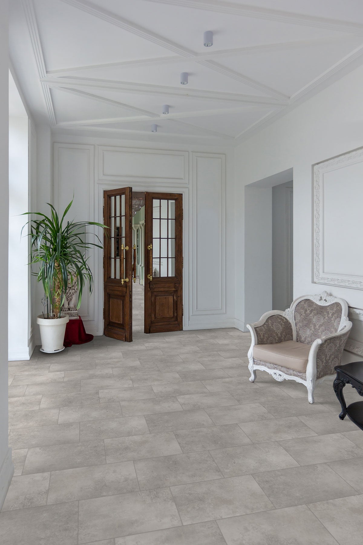 MSI Glenridge Mountains Gray Luxury Vinyl Tile Flooring — surface detail in gray tonality