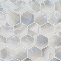 MSI Akoya Pearl 3" Hexagon Mosaic Tile — Glass Mosaic Tile in pearl tonality