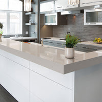 MSI Alabaster White Quartz — surface detail in white tonality