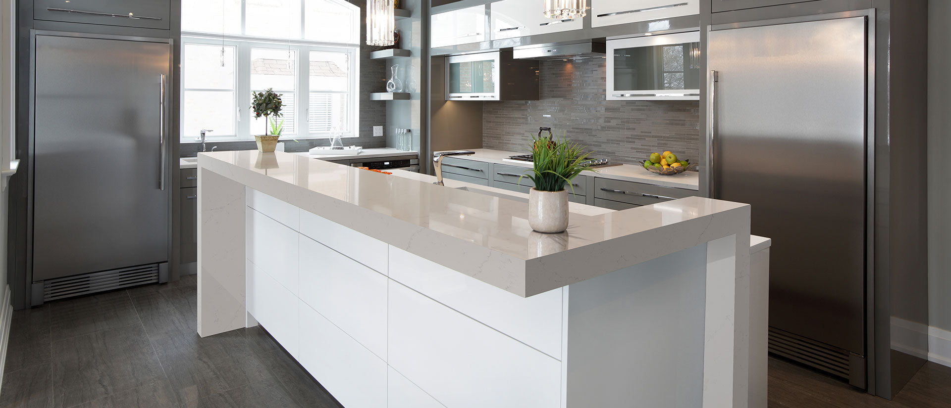 MSI Alabaster White - Quartz Island Countertop