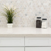 MSI Angora Polished 2" Hexagon Mosaic Tile — surface detail in natural tonality