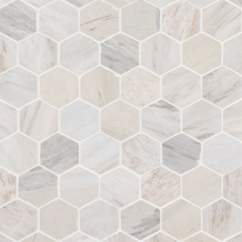 MSI Angora Polished 2" Hexagon Mosaic Tile