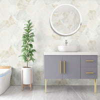 MSI Arabescato Venato 8" Hexagon Honed — surface detail in natural tonality