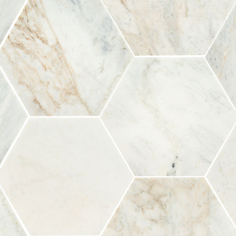 MSI Arabescato Venato 8" Hexagon Honed
