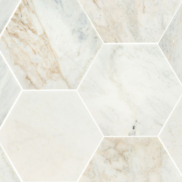 MSI Arabescato Venato 8" Hexagon Honed