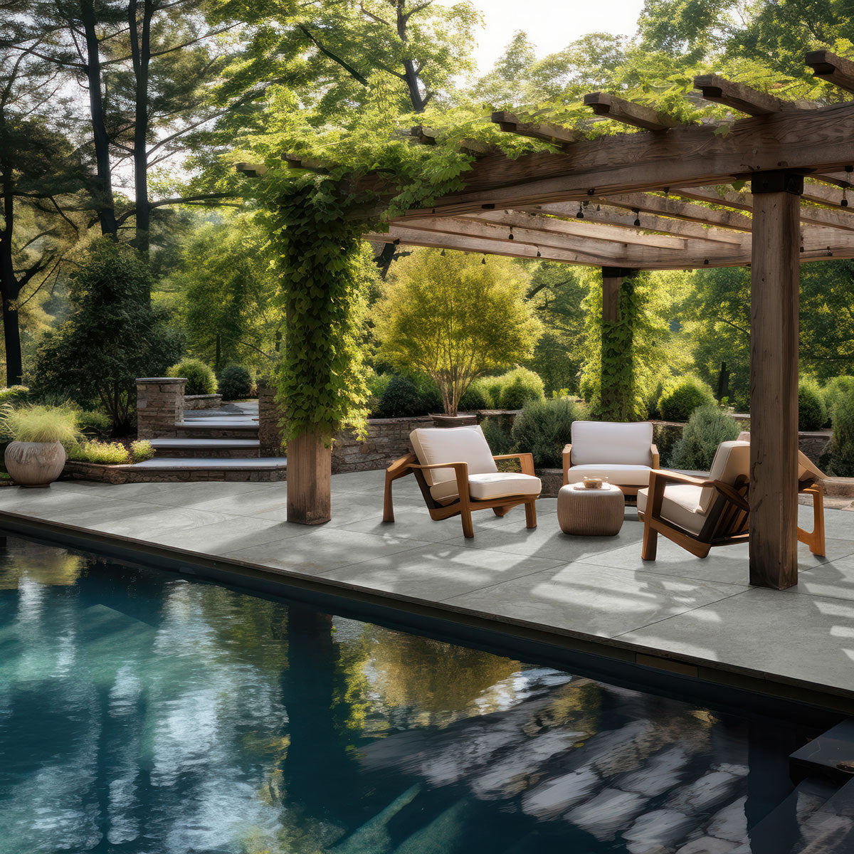 MSI Argento Travertino Porcelain Paver — surface detail in natural tonality