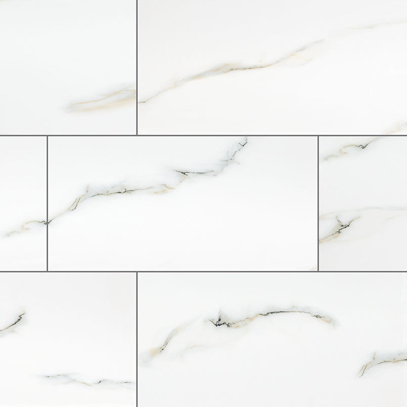 MSI Aria Bianco — Ceramic Porcelain Floor Tile through-bodied porcelain for full-room install