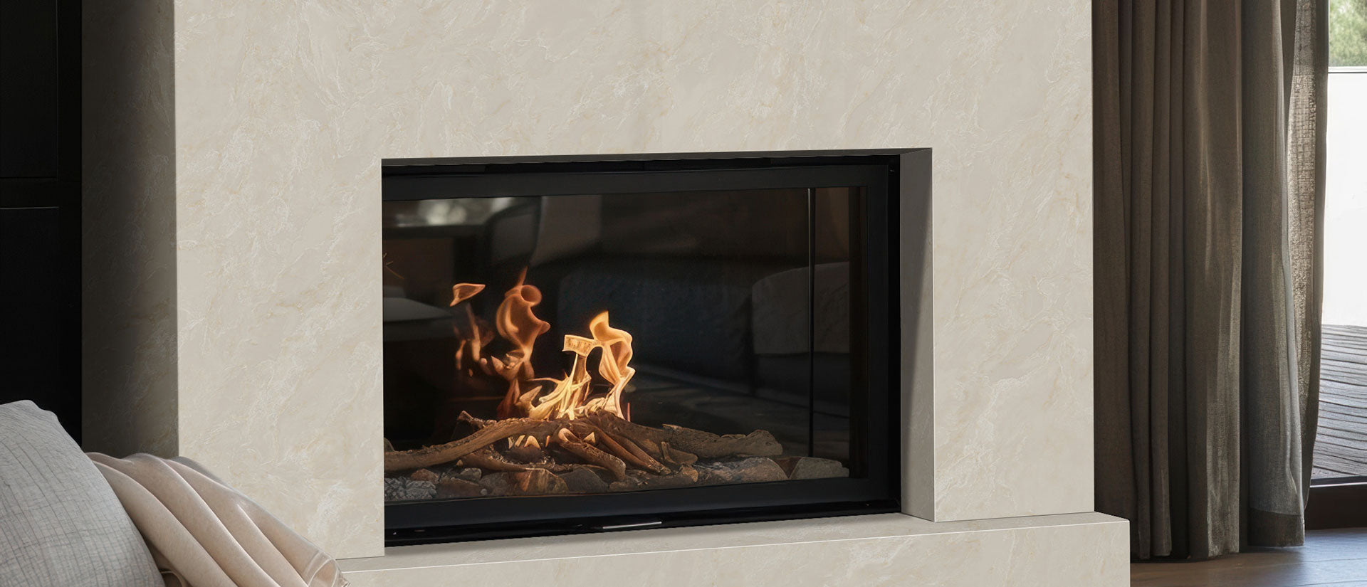 MSI AuraTaj — surface detail in natural tonality engineered slab for kitchen and feature install