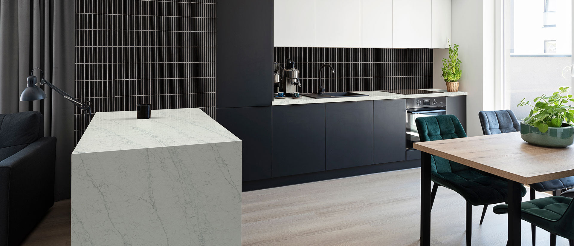 MSI Azurmatt, surface detail in natural tonality engineered slab for kitchen and feature install, fourth view