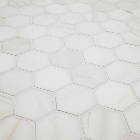 MSI Bianco Dolomite 2" Hexagon Mosaic Tile