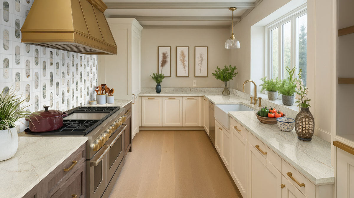 MSI Bianco Dolomite Moderno Polished Mosaic — surface detail in natural tonality