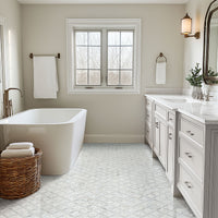MSI Bianco Starlite Marble Geometric Tile — surface detail in natural tonality