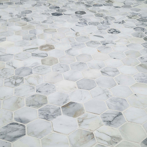 MSI Calacatta Cressa 2" Hexagon Mosaic Tile
