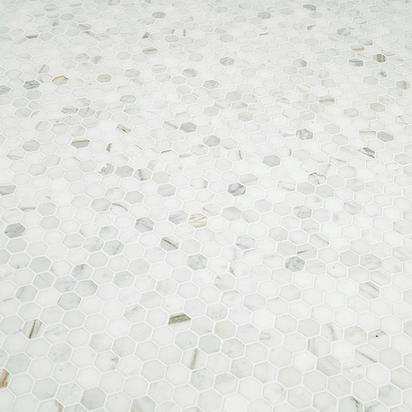 MSI Calacatta Marble Gold 1" Hexagon Mosaic Tile