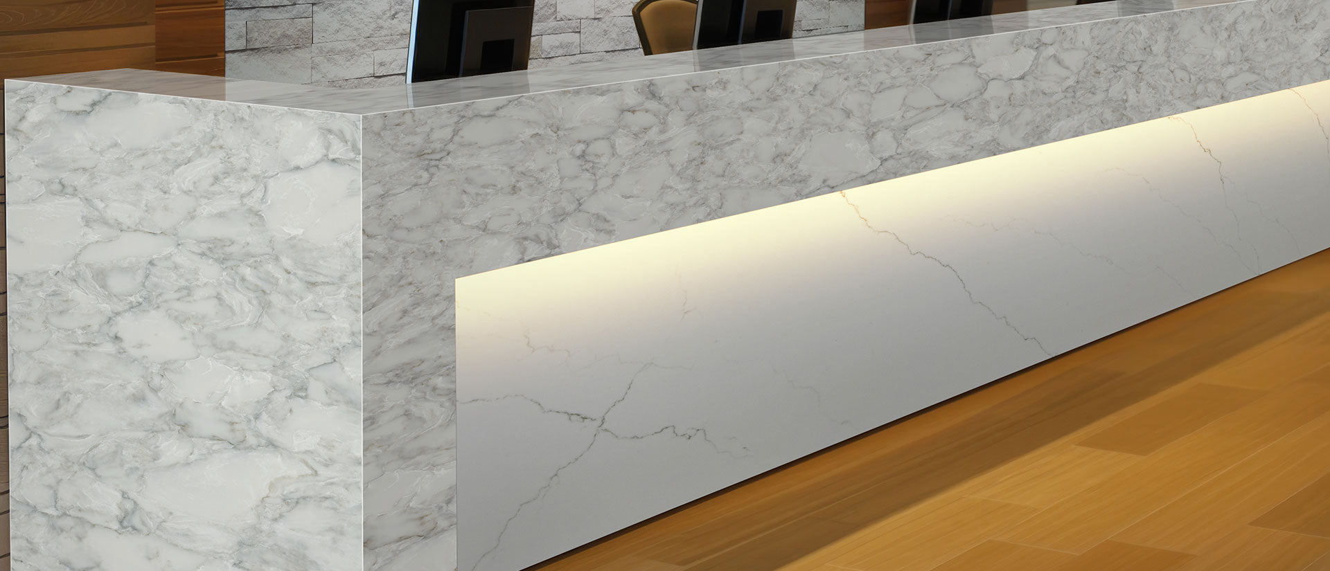 MSI Calacatta Miraggio — surface detail in natural tonality engineered slab for kitchen and feature install