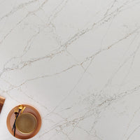 MSI Calacatta Viraldi Quartz — surface detail in natural tonality