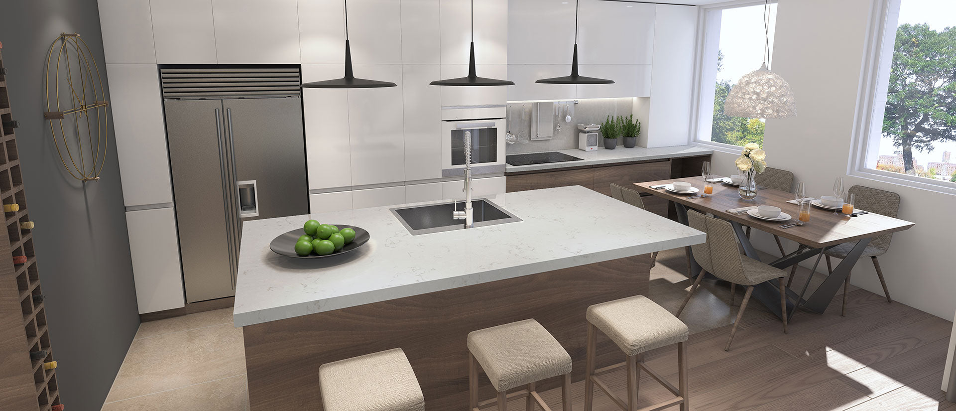 MSI Carrara Breve - Quartz Island Countertop